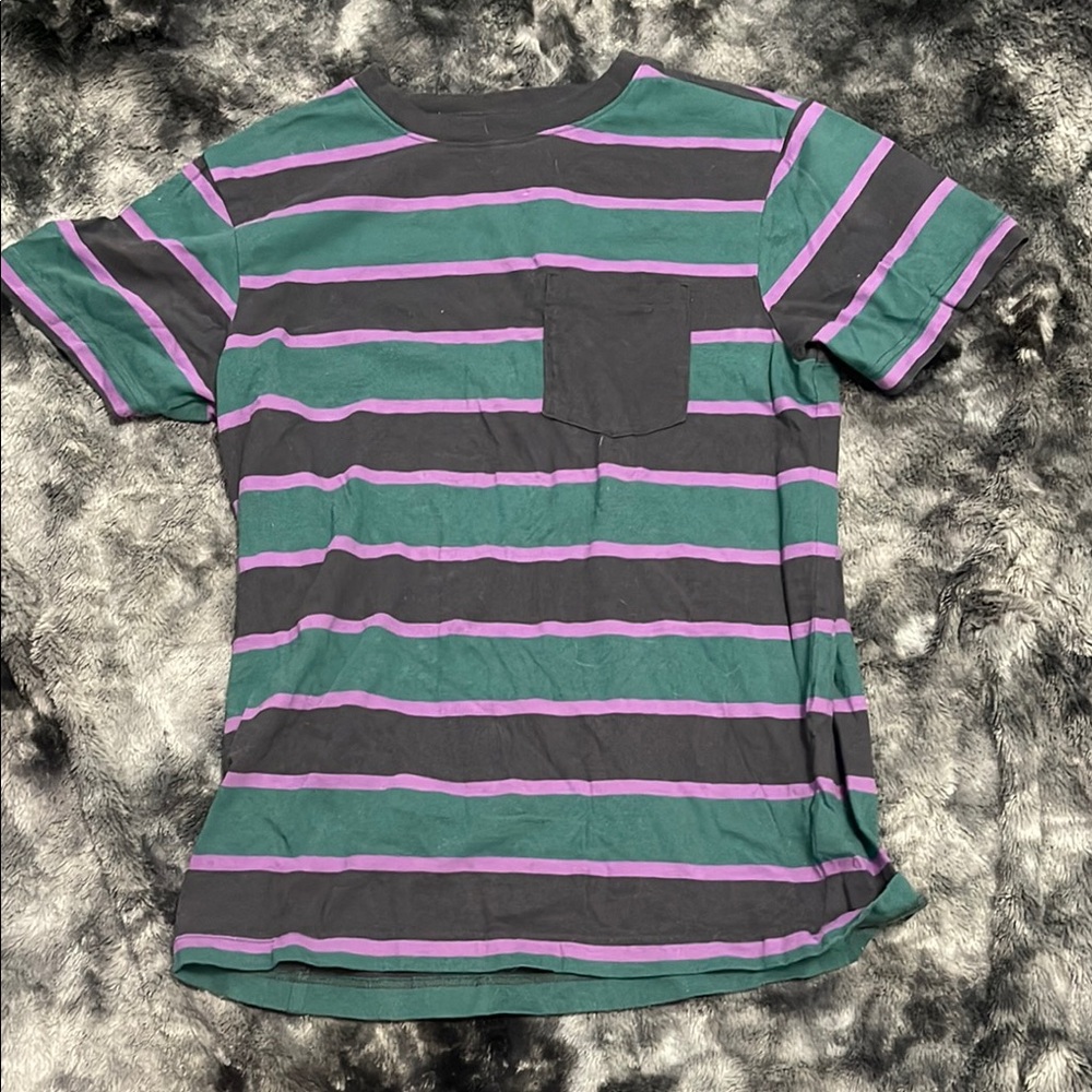 Original Use Green and Purple Striped Tee